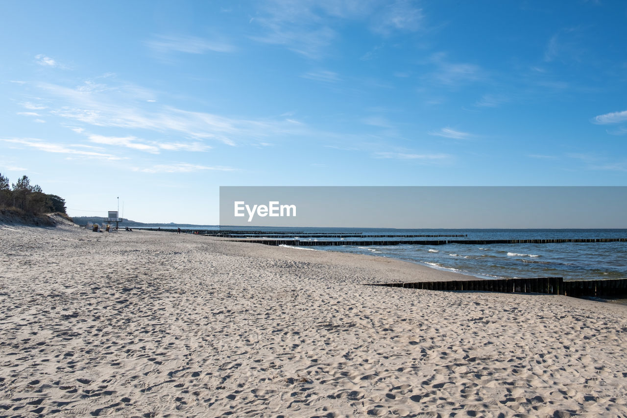 Scenic view of beach against sky