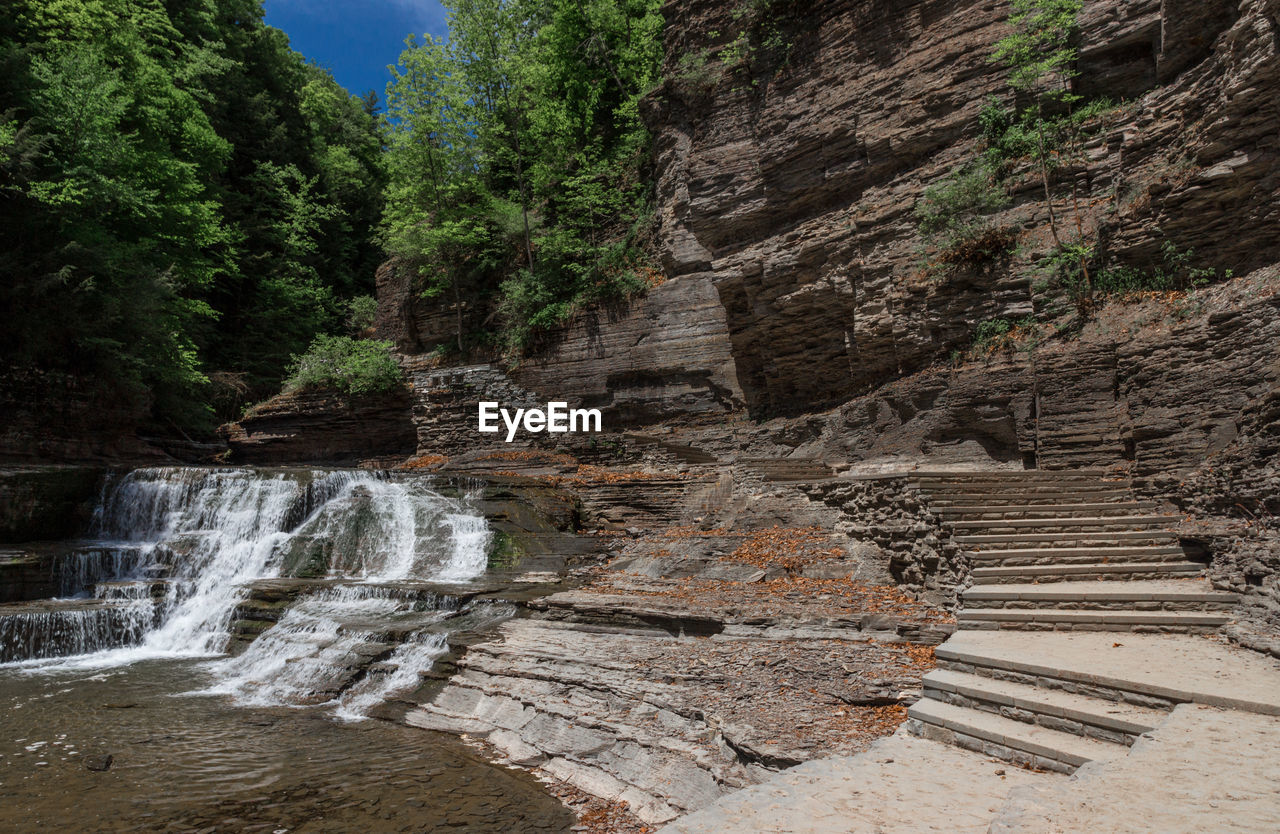 Scenic view of waterfall