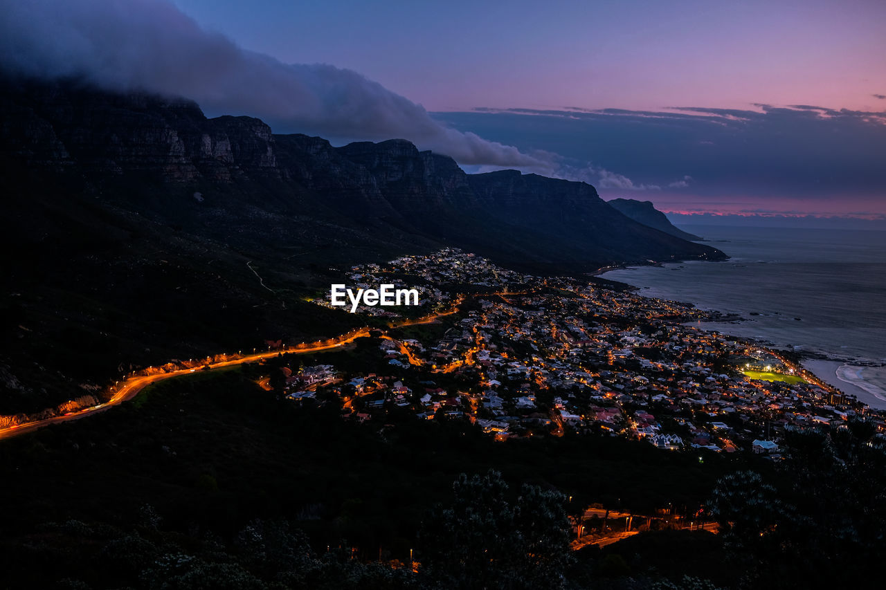 AERIAL VIEW OF SEA AT NIGHT