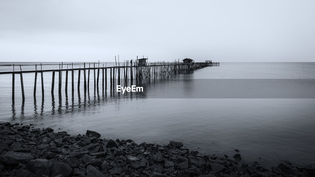 PIER ON SEA AGAINST SKY