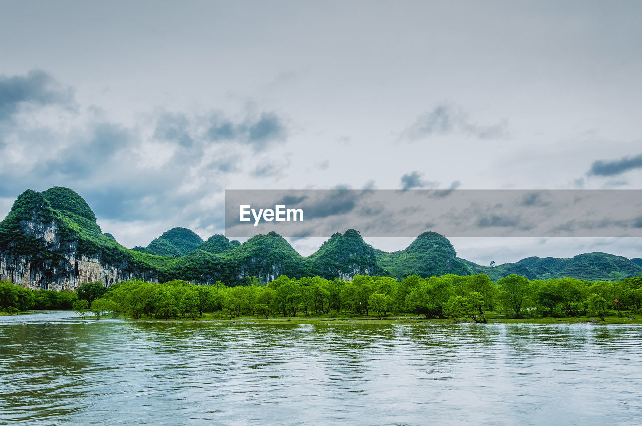 View of lake with mountain in background