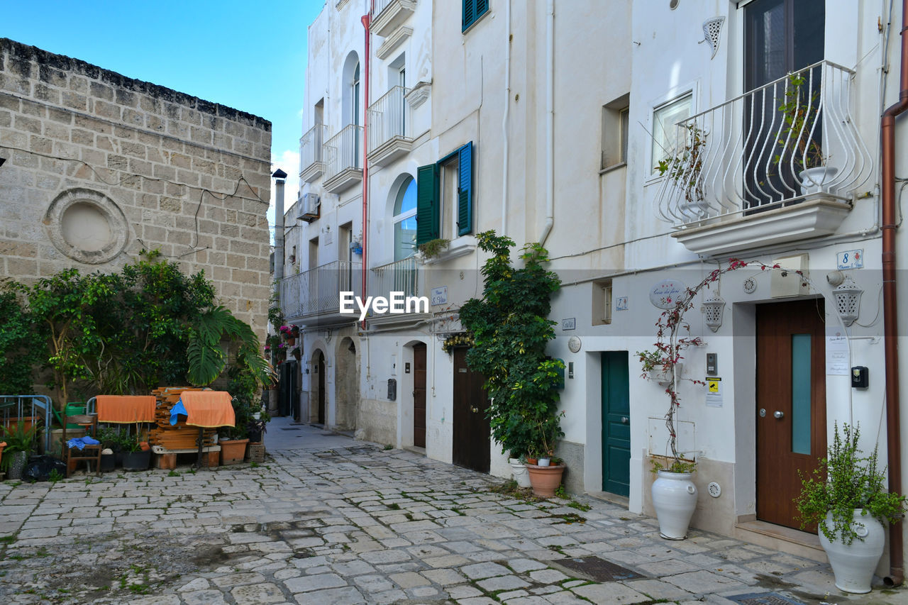 A street of monopoli, an old town in puglia, italy.