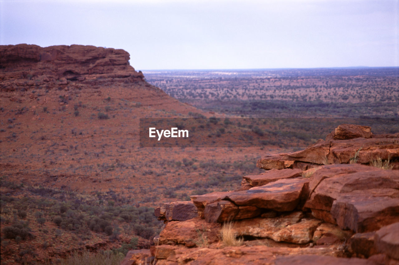 Scenic view of kings canyon against sky