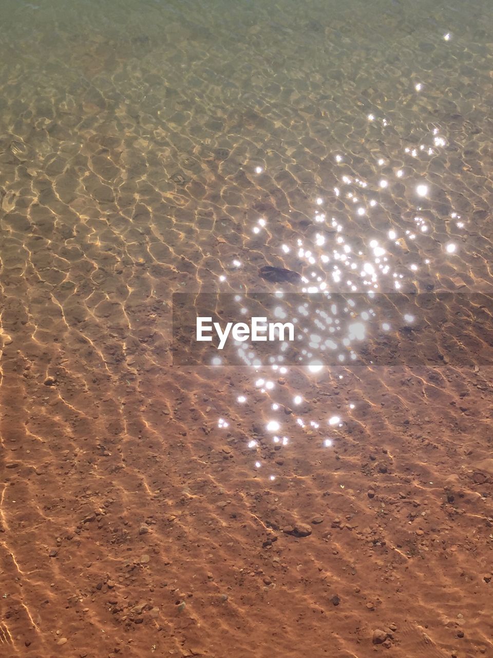 High angle view of footprints on sand at beach