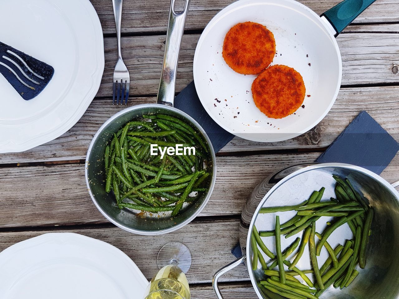 High angle view of food on table