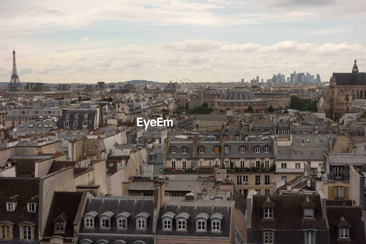 View of cityscape with eiffel tower in distant