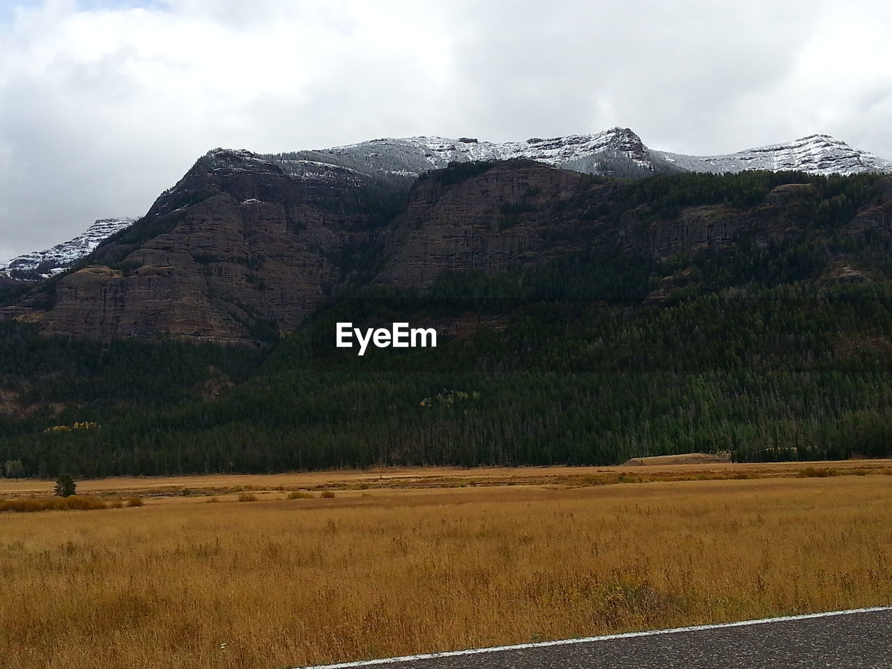 Scenic view of mountains at yellowstone national park