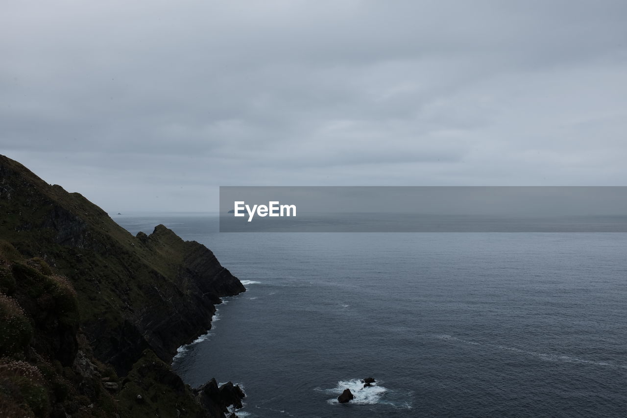 High angle view of cloudy sky over sea