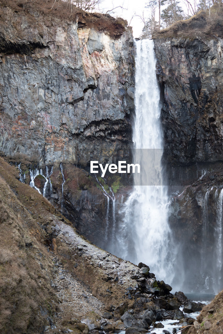 Scenic view of waterfall