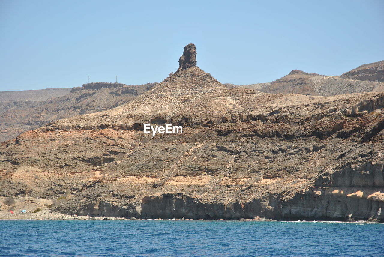 Scenic view of mountains against clear sky