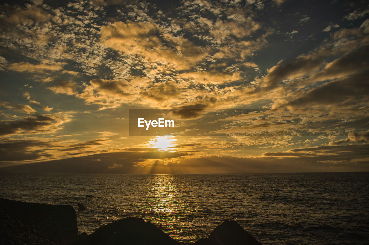 SCENIC VIEW OF SEA DURING SUNSET