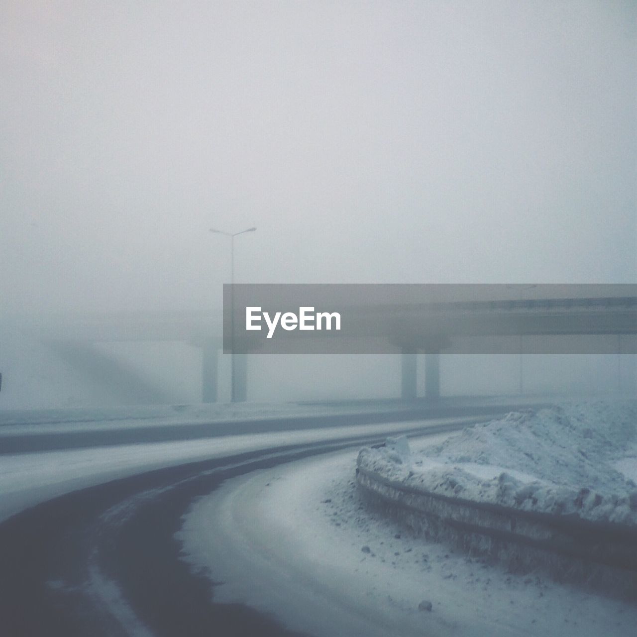 View of snow covered road at winter