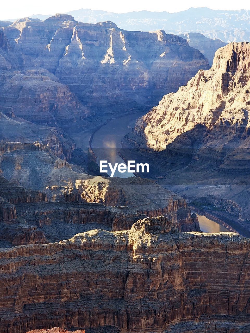 Scenic view of river in canyon
