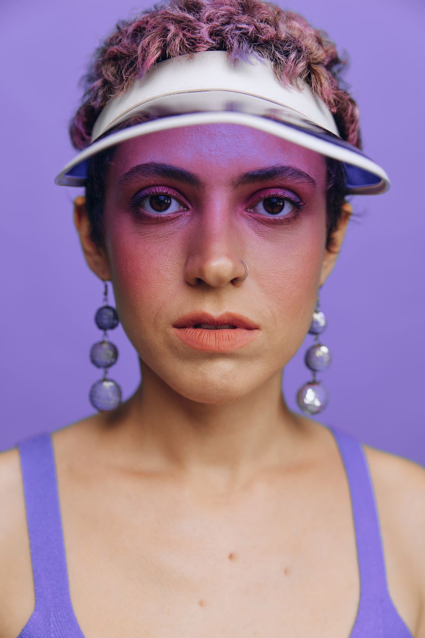 close-up of young woman wearing sunglasses