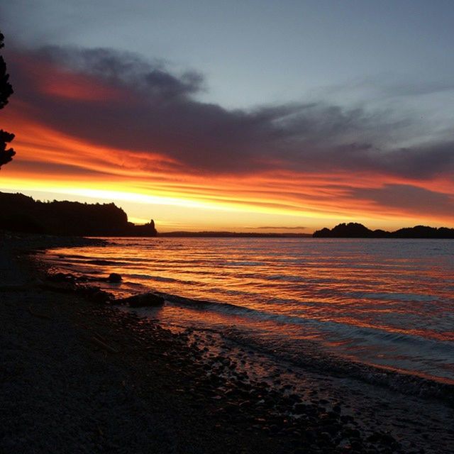 SCENIC VIEW OF SUNSET OVER SEA