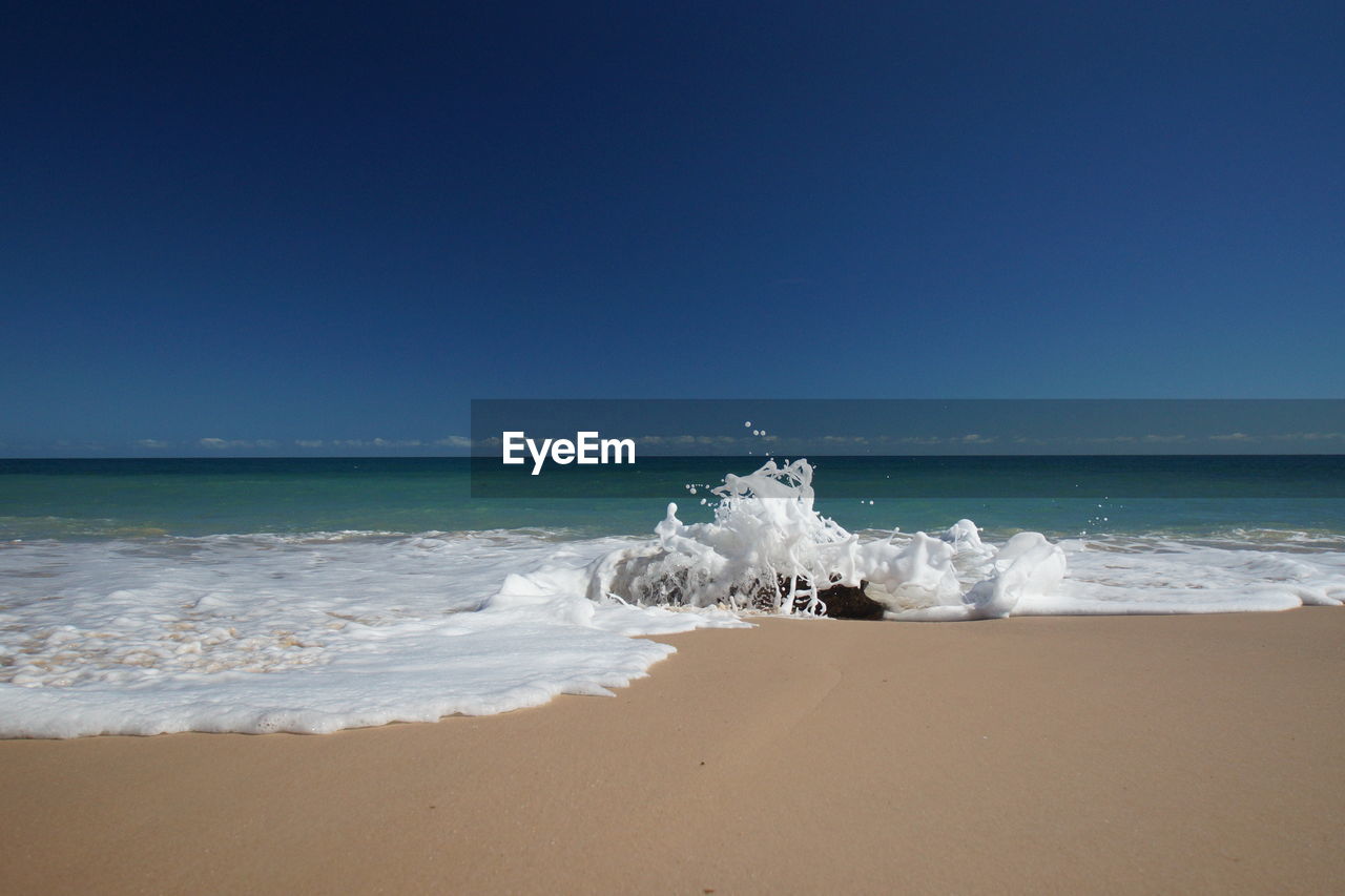 VIEW OF BEACH AGAINST CLEAR SKY