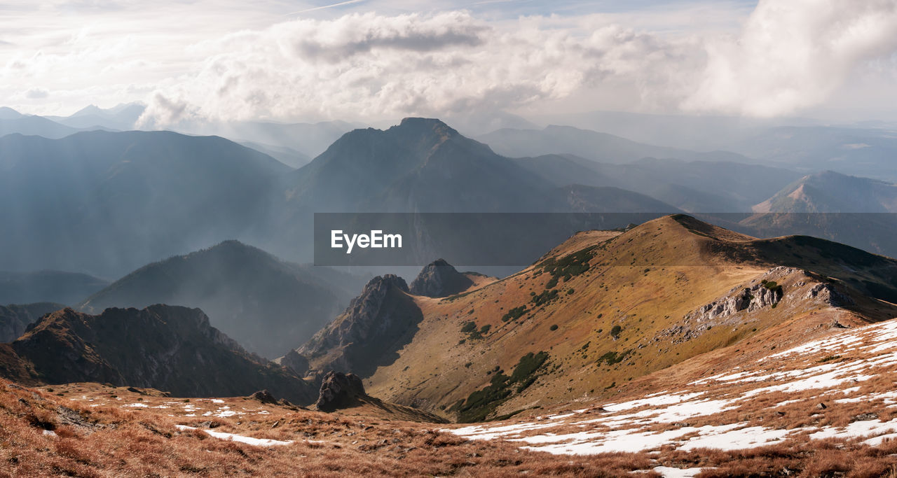 Scenic view of mountains against sky