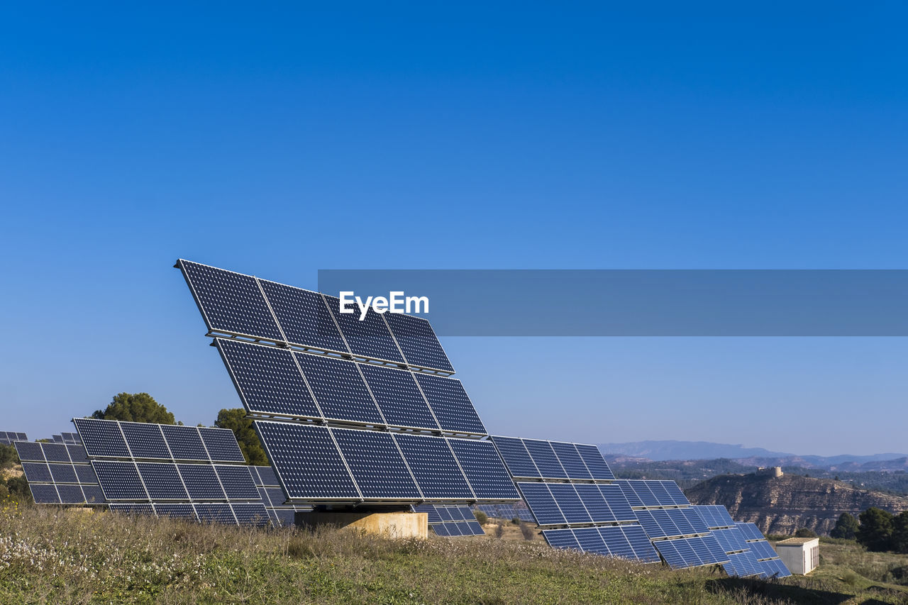 Solar panels in a rural landscape in spain