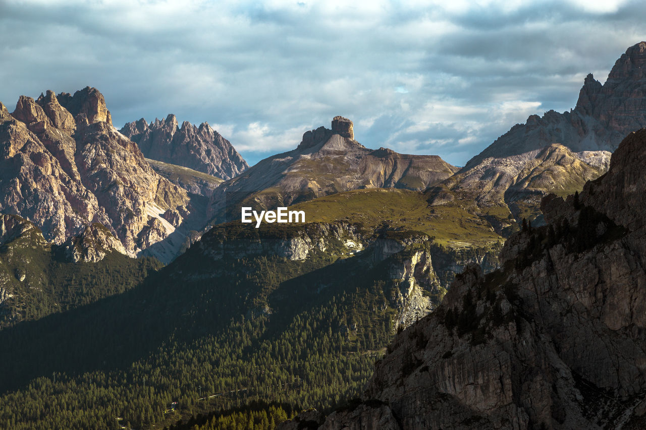 Panorama of italian sudtirol dolomite in summer, trentino, italy