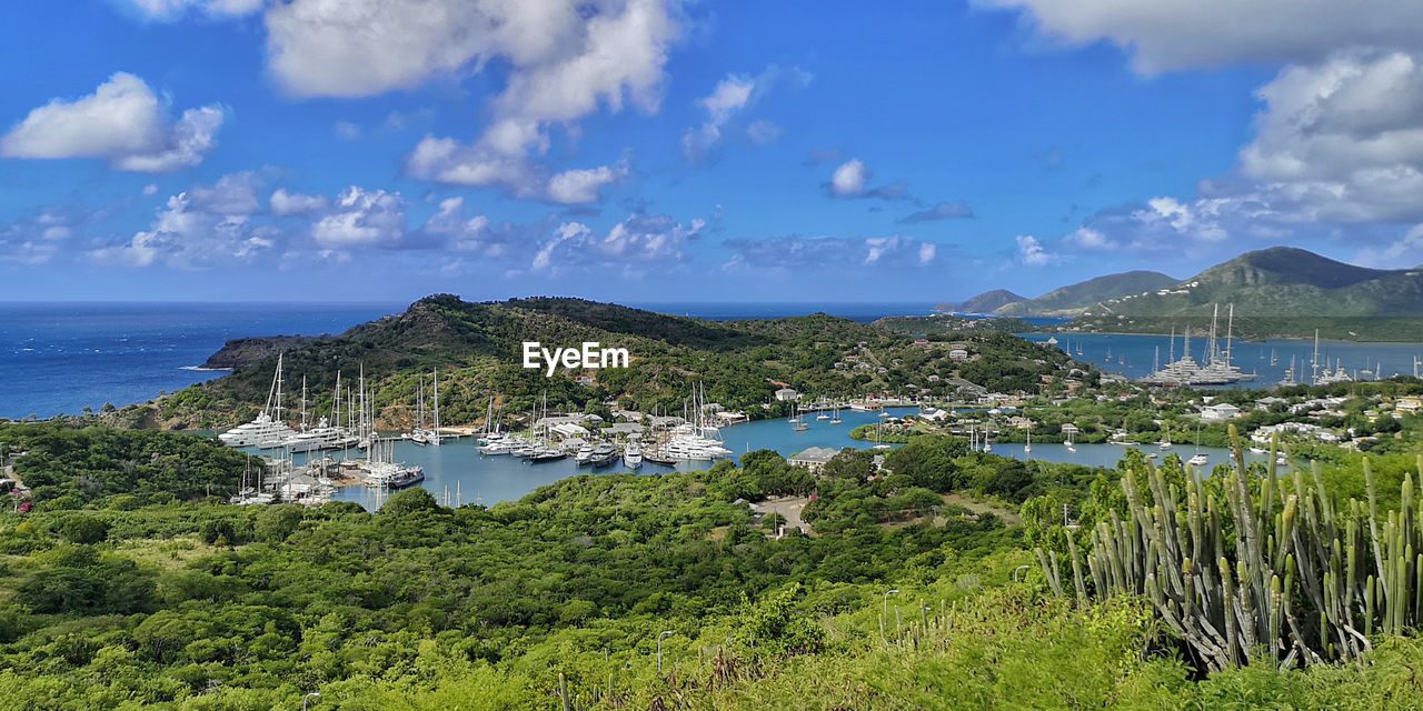 Scenic view of sea against sky in english harbour on antigua