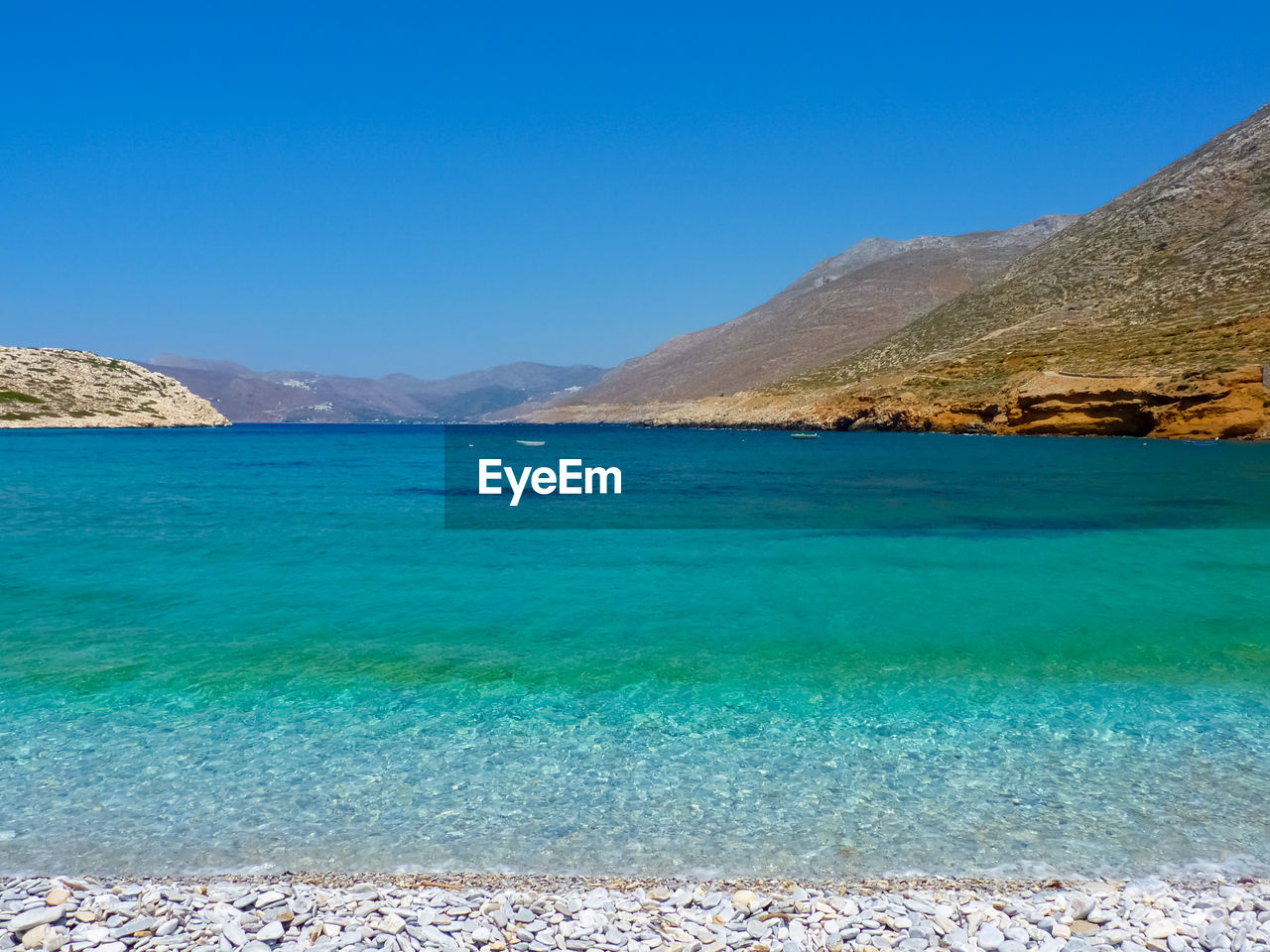 PANORAMIC VIEW OF SEA AGAINST BLUE SKY