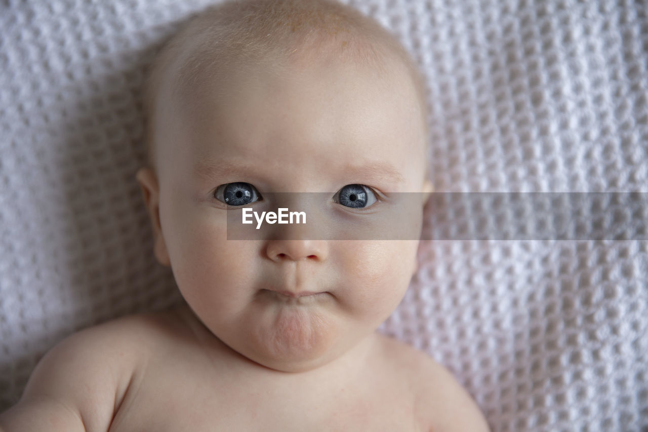 Close-up portrait of cute baby