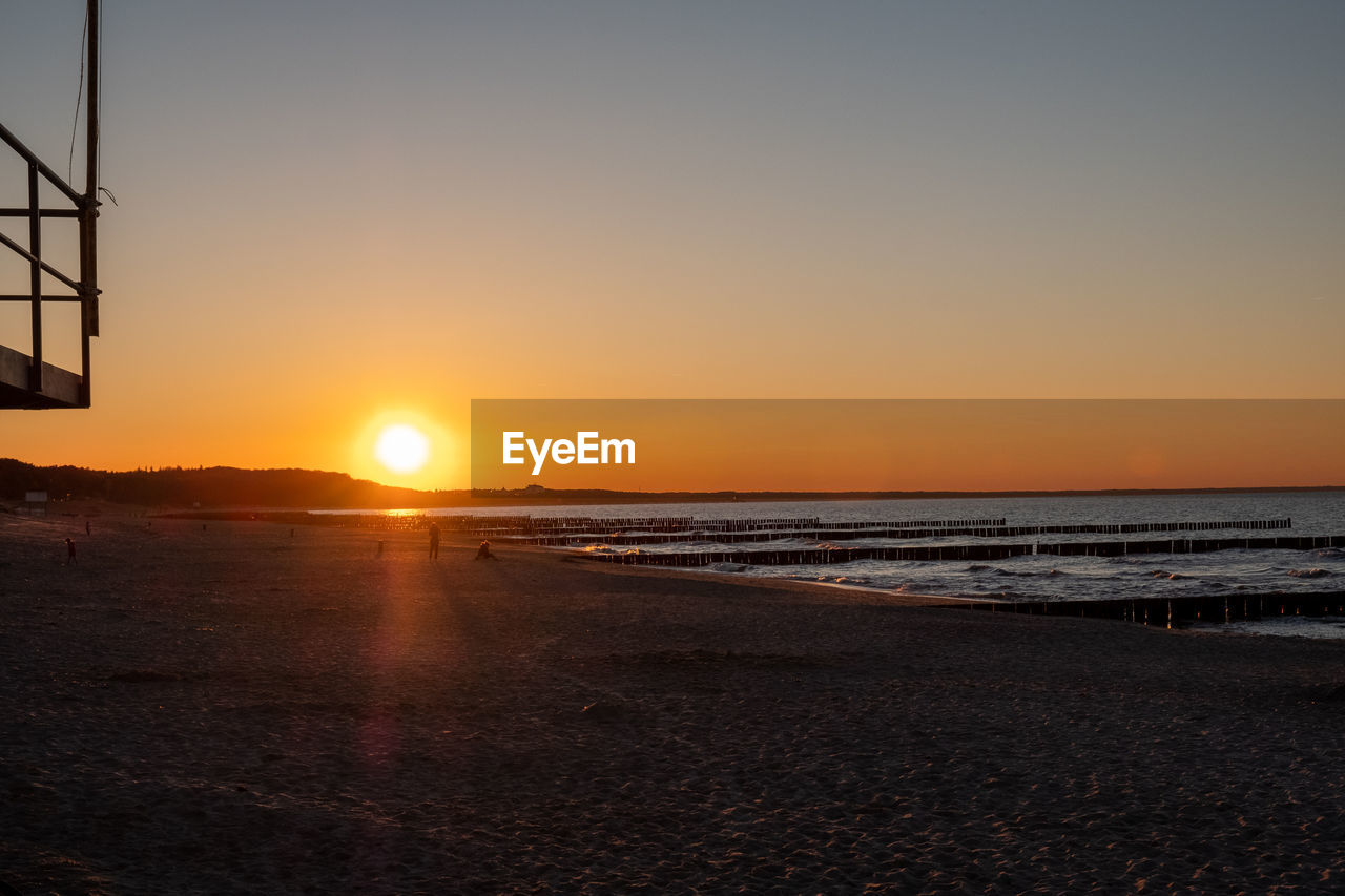 SCENIC VIEW OF BEACH DURING SUNSET