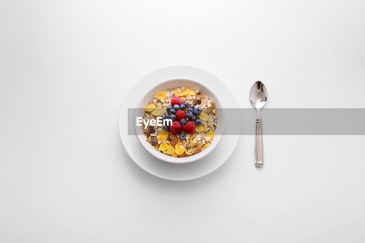 Directly above shot of breakfast on table