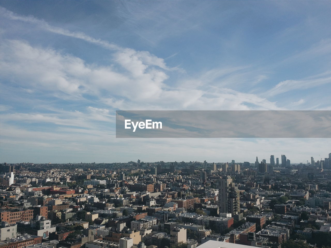 High angle view of cityscape against sky