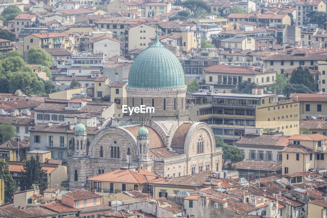 Synagogue of florence seen from above