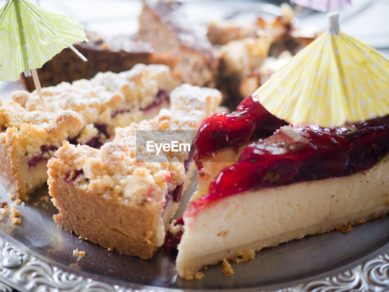 Close-up of dessert in plate on table