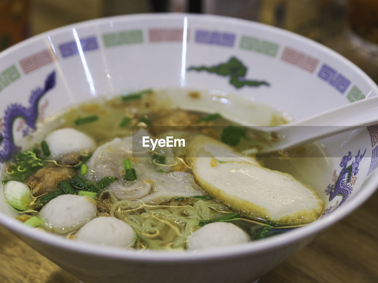 Close-up of soup in bowl