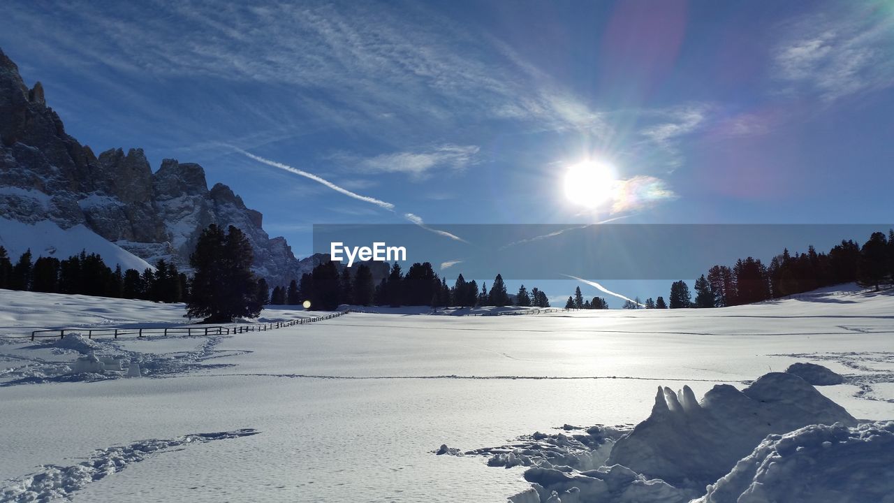 Scenic view of snow covered landscape