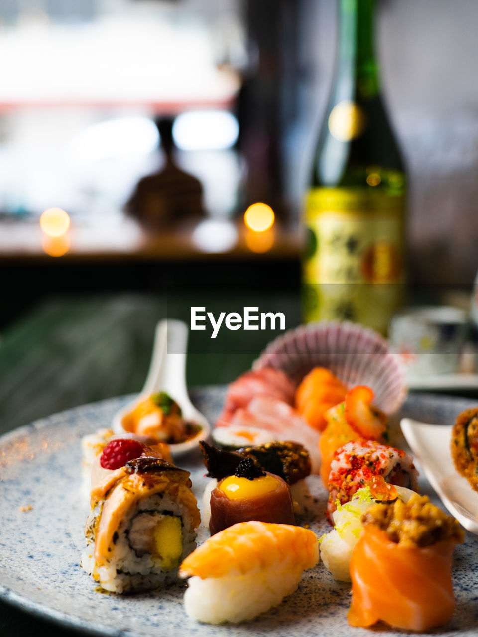 Close-up of sushi on table