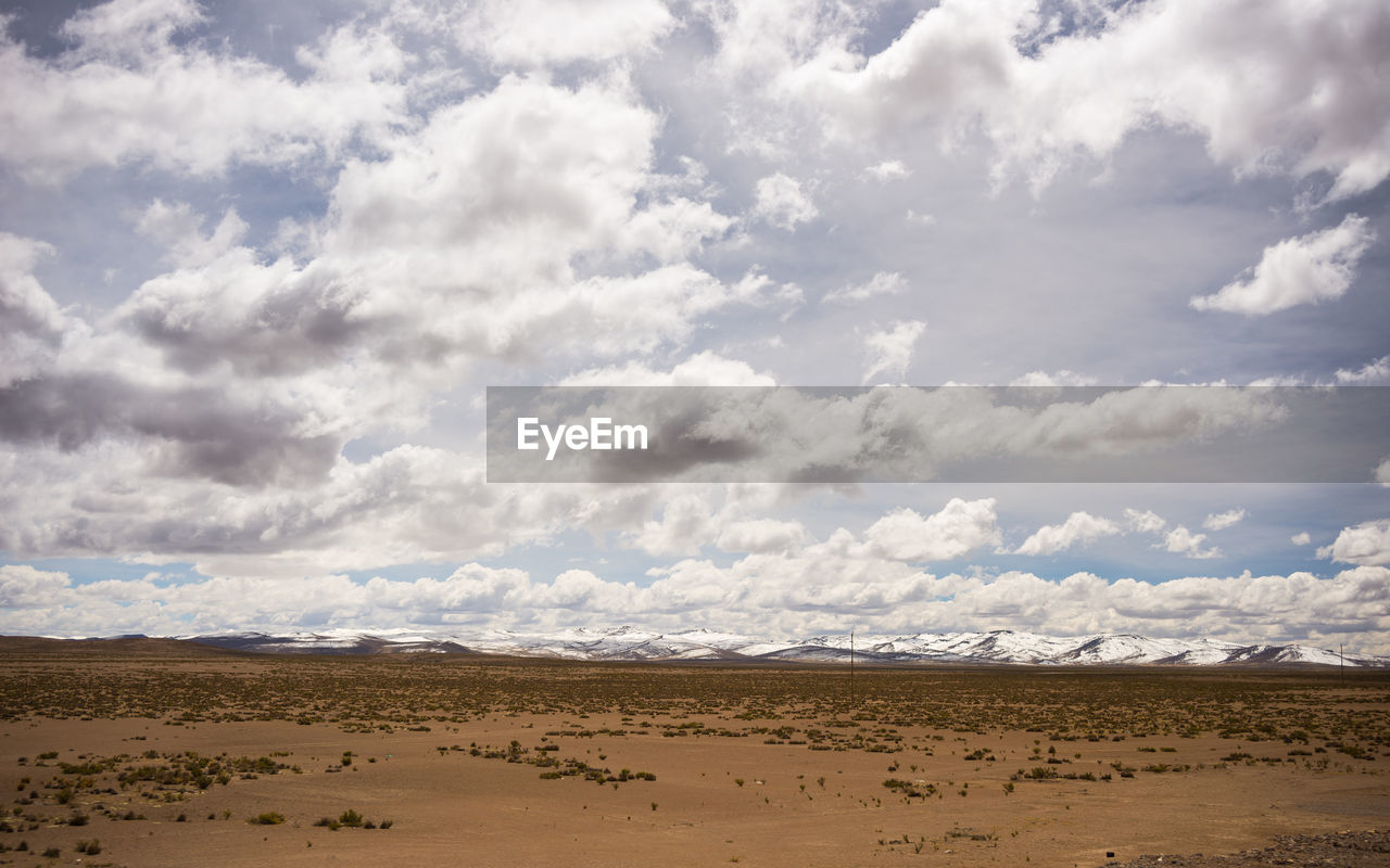 Scenic view of landscape against cloudy sky