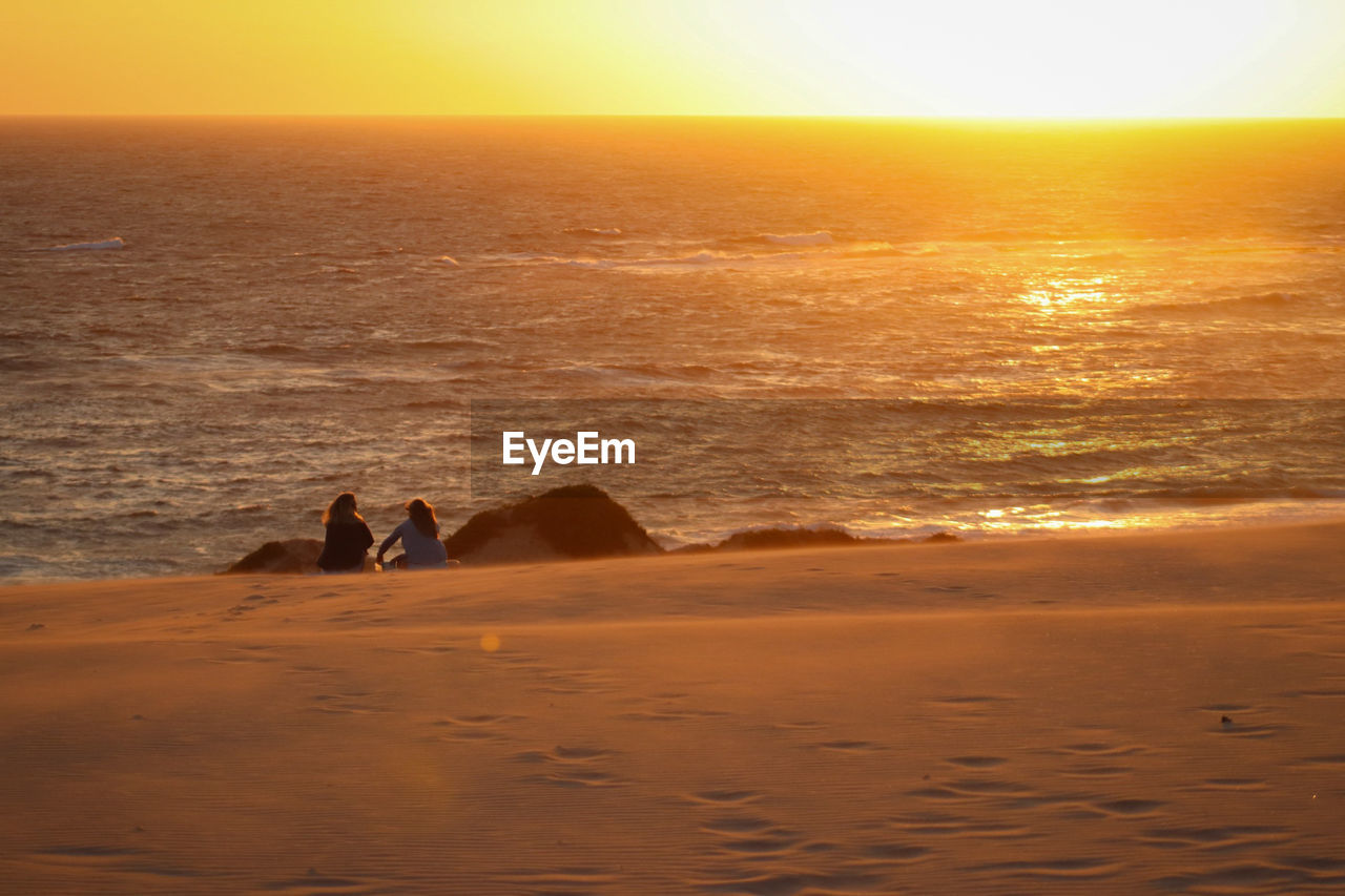 SCENIC VIEW OF SEA AT SUNSET