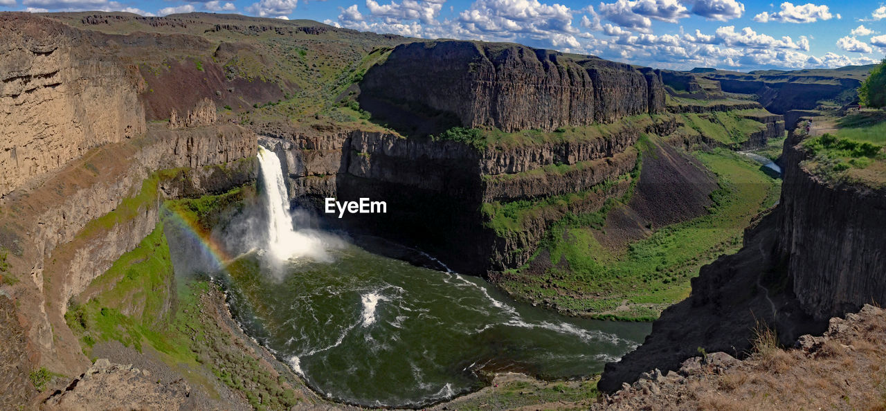 Scenic view of waterfall