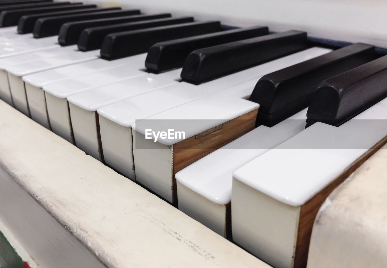 Close-up of piano keys