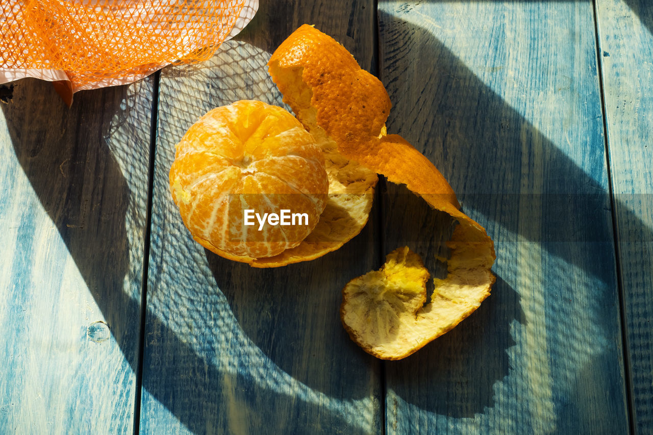 Mandarin on a wooden table