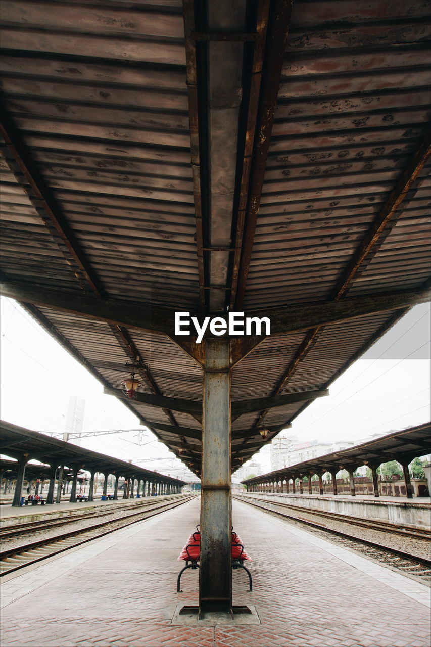 View of railroad station platform