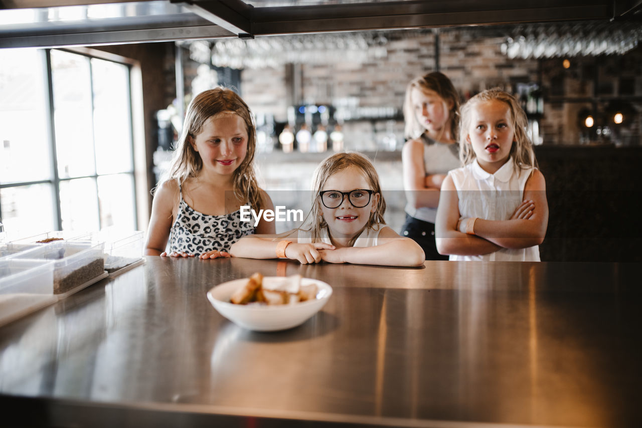 Girls in restaurant