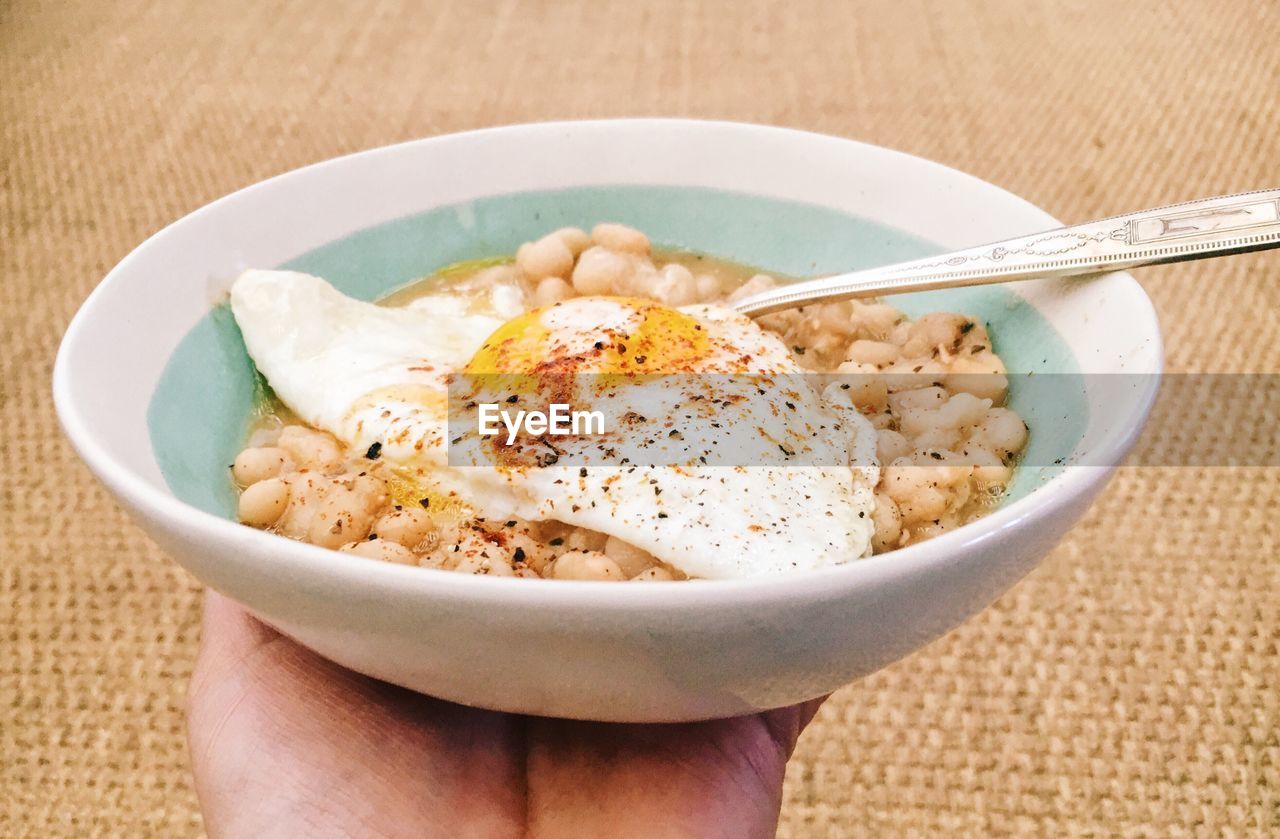 Cropped image of hand holding food