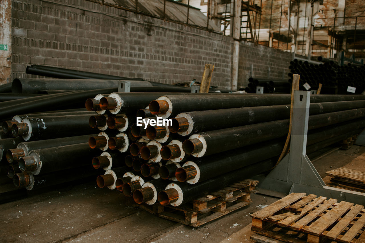 STACK OF PIPES IN INDUSTRY