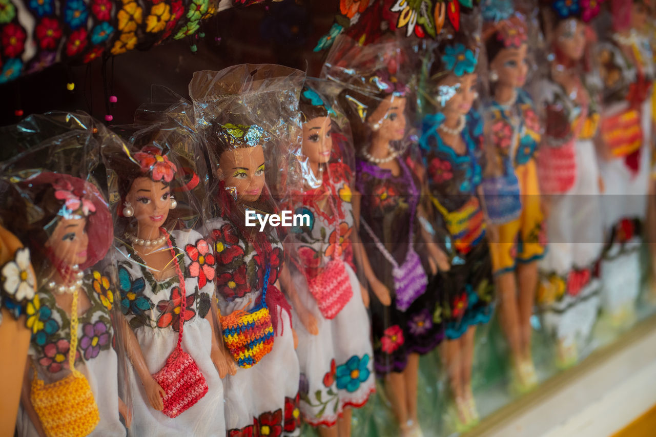 Customized barbie girl toy with traditional mexican clothing.