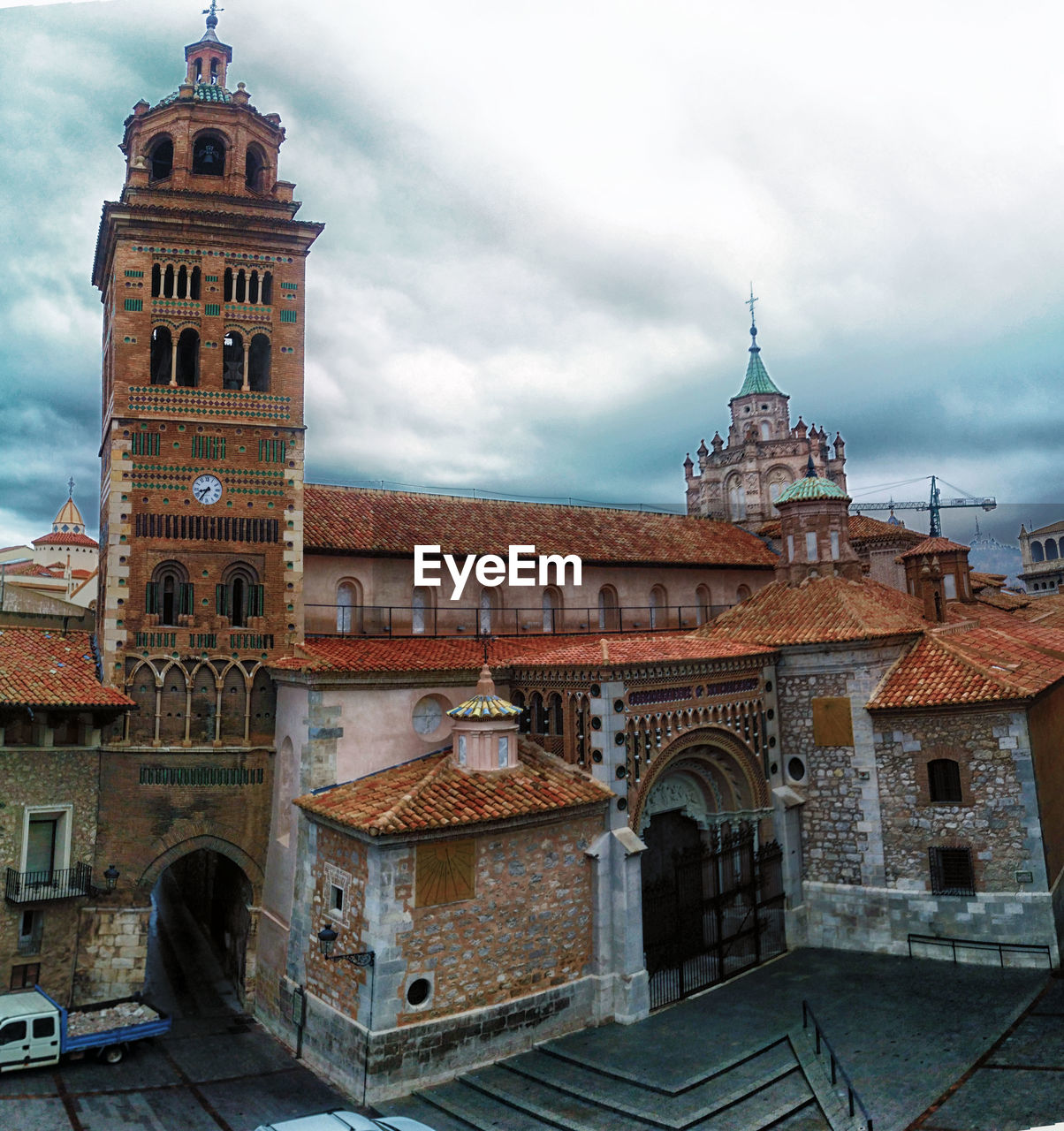 View of clock tower against cloudy sky