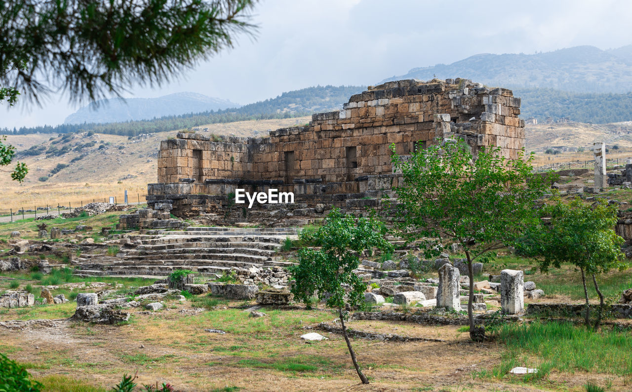 The ruins of the ancient city of hierapolis in pamukkale, turkey