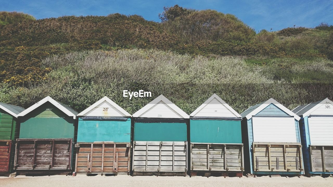 Beach huts in a row