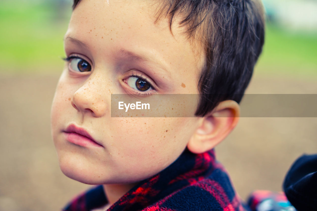 Close-up portrait of cute boy