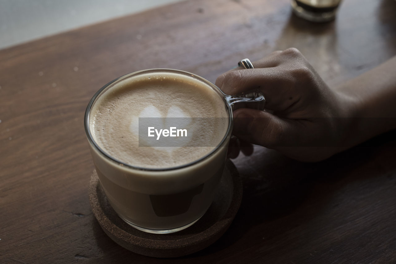 Coffee cup on table