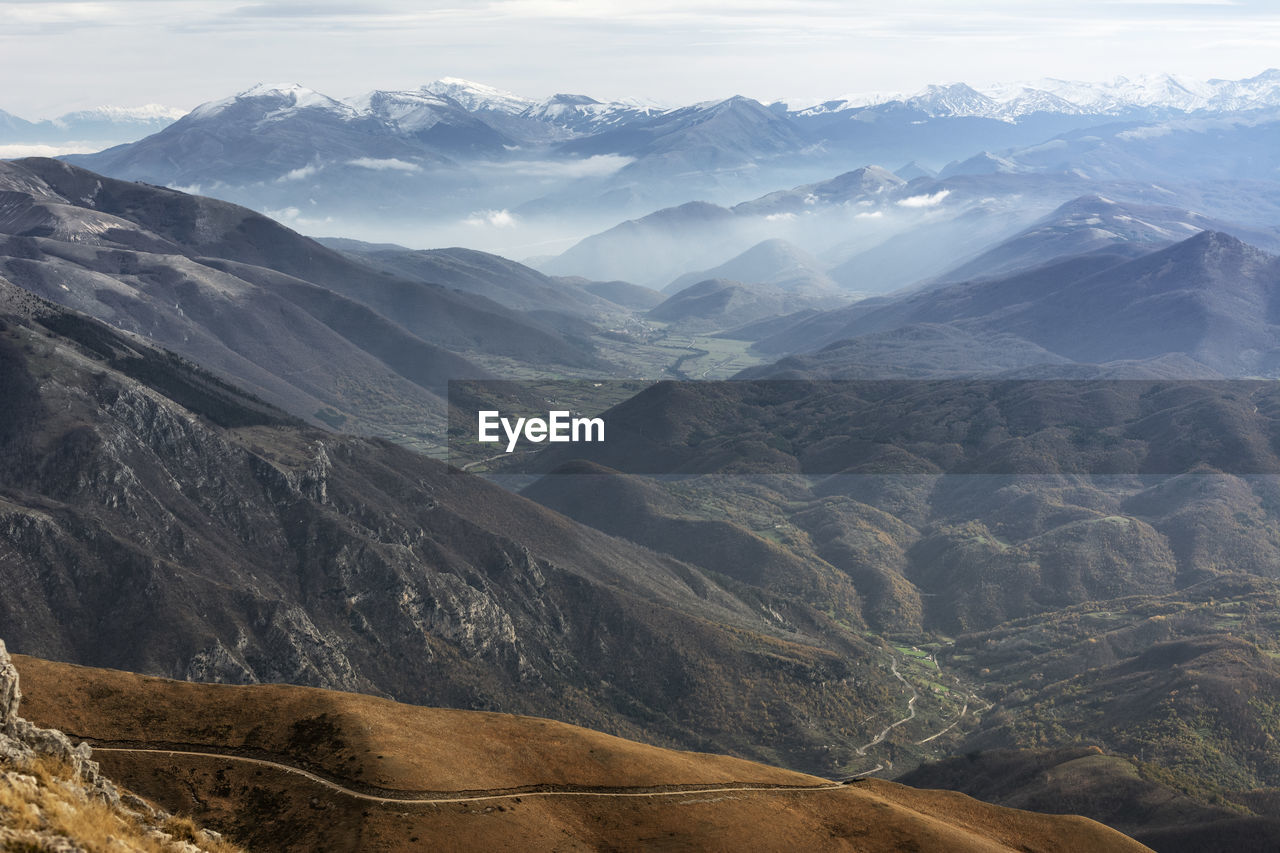 Scenic view of mountains against sky